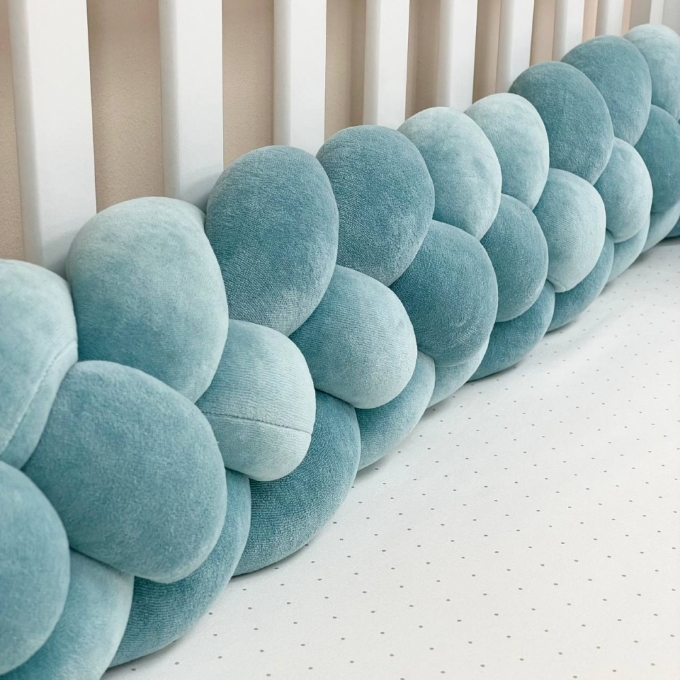 Protectie laterala patut bebe tripla menta inchis